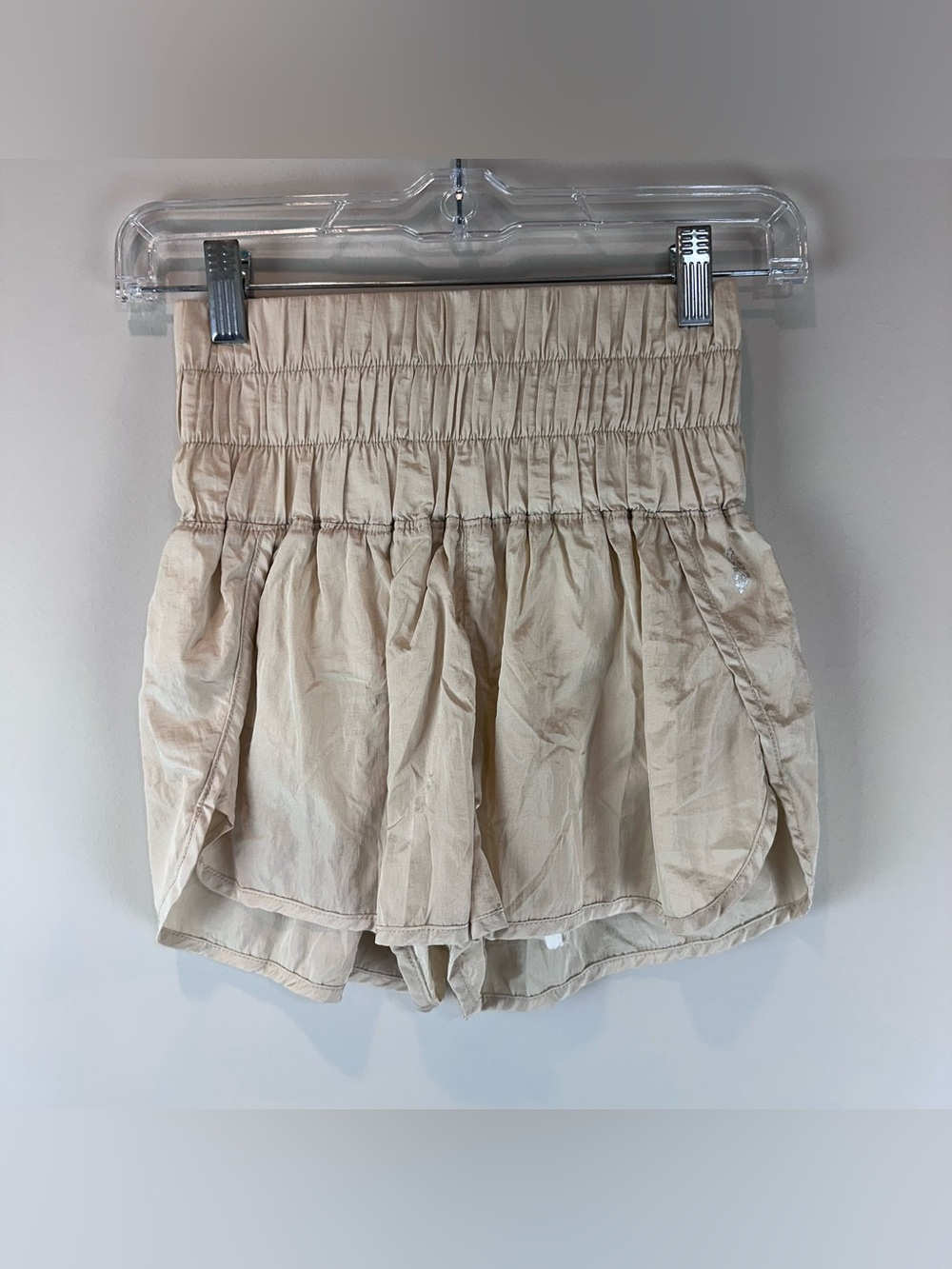 Free People FP Movement Light Gold Way Home Athletic Athleisure Preppy Shorts XS